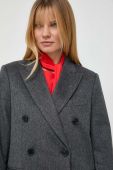 Вовняне пальто Victoria Beckham колір сірий перехідний двобортний