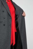 Вовняне пальто Victoria Beckham колір сірий перехідний двобортний
