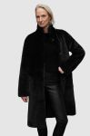 Двосторонній плащ AllSaints SERRA SHEARLING COAT жіночий колір чорний зимовий Двосторонній плащ AllSaints SERRA SHEARLING COAT жіночий колір чорний зимовий