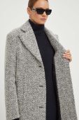 Вовняне пальто Remain колір сірий перехідний Вовняне пальто Remain колір сірий перехідний