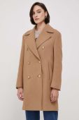 Вовняне пальто Joop! колір бежевий перехідне двобортне