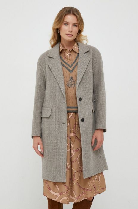 Вовняне пальто Joop! колір сірий перехідний