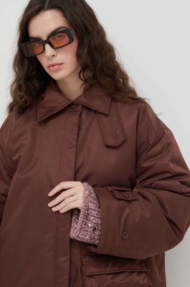Куртка Lovechild жіноча колір коричневий перехідна oversize (3634710) фото 4