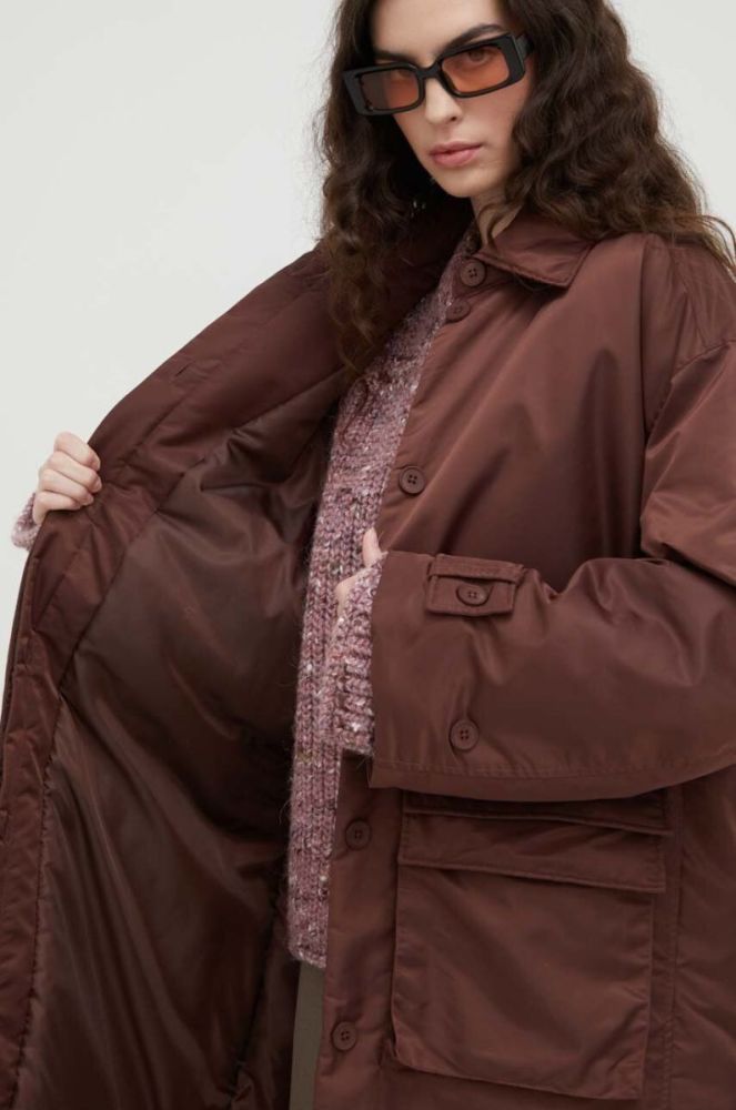 Куртка Lovechild жіноча колір коричневий перехідна oversize (3634710) фото 6