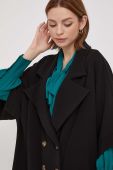 Пальто Artigli жіночий колір чорний перехідний двобортний (3588302)
