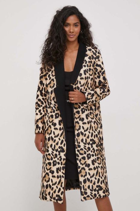 Пальто Artigli жіночий колір бежевий перехідний без застібки