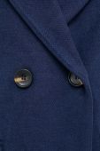 Пальто Artigli жіночий колір синій перехідний двобортний