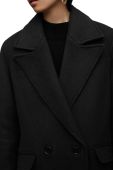 Пальто AllSaints WO016Z MABEL COAT жіноче колір чорний перехідне двобортне