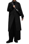 Пальто AllSaints WO016Z MABEL COAT жіноче колір чорний перехідне двобортне
