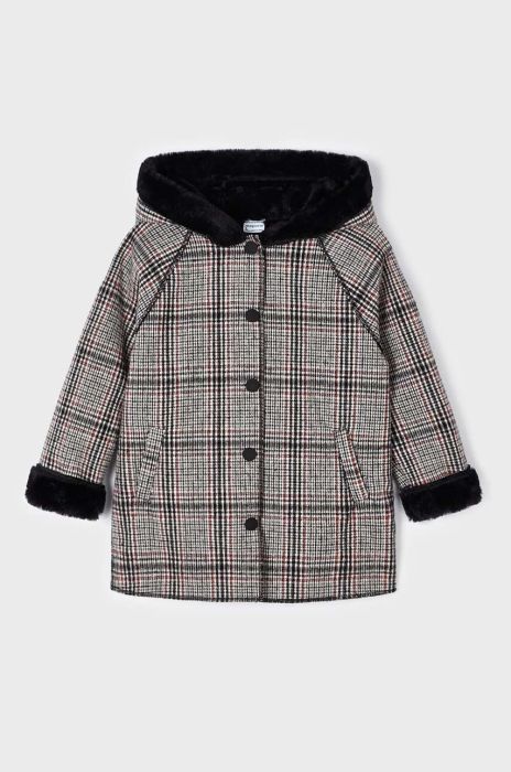 Дитяче пальто з домішкою вовни Mayoral колір чорний