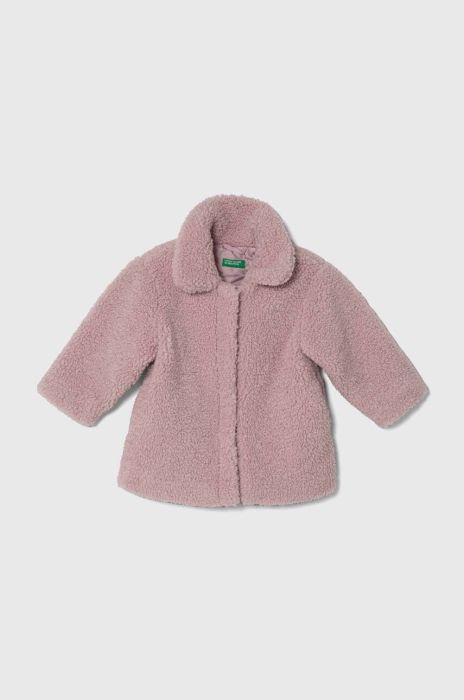 Дитячий плащ United Colors of Benetton колір фіолетовий