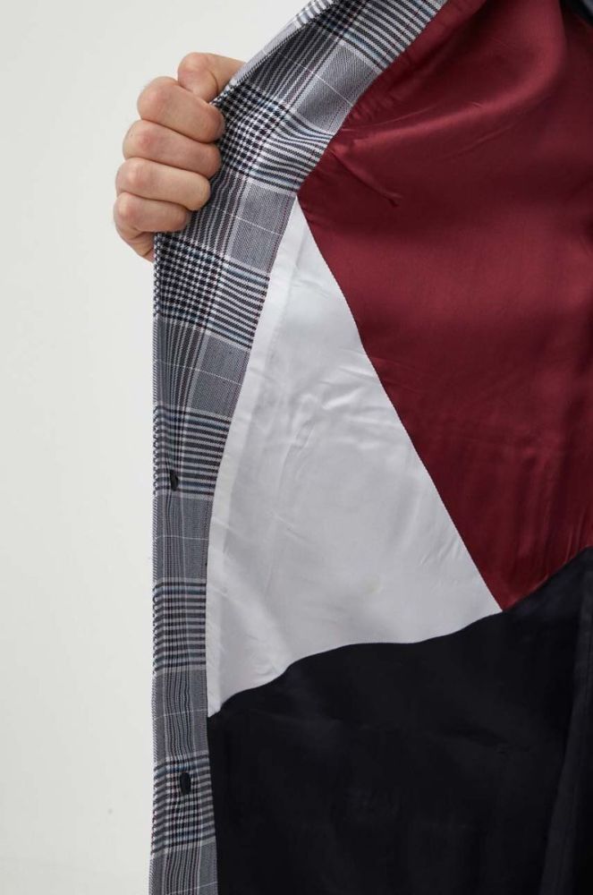 Пальто з домішкою вовни Tommy Hilfiger колір синій перехідний фото 6