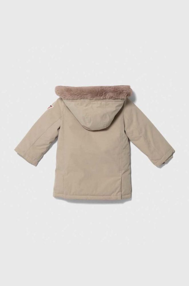 Дитяча пухова куртка Guess колір бежевий (3567283) фото 2