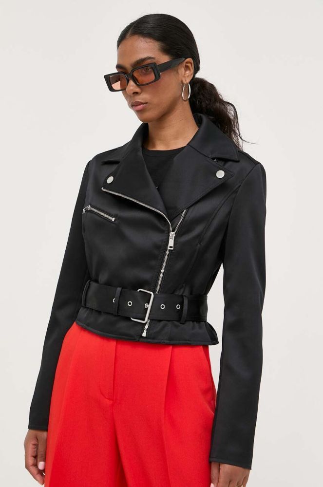 Куртка Guess жіноча колір чорний перехідна (3309986)
