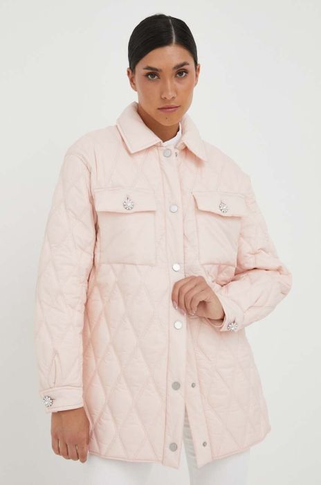 Куртка Guess жіноча колір рожевий перехідна (3383429)