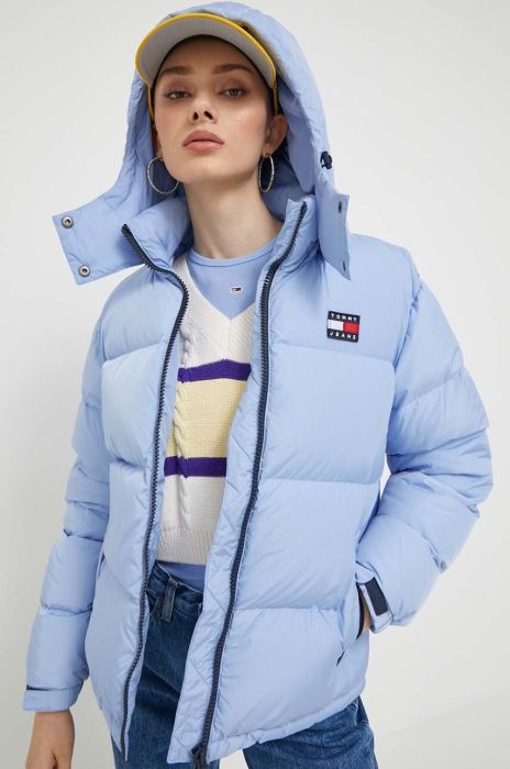 Пухова куртка Tommy Jeans жіноча зимова колір блакитний (3374832)