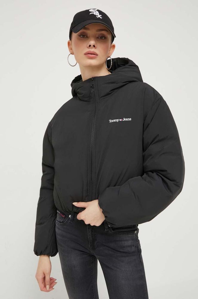 Пухова куртка Tommy Jeans жіноча колір чорний зимова (3376687)