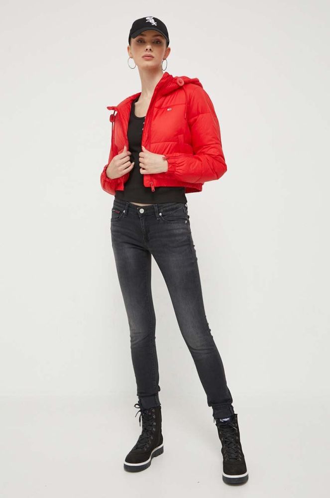 Куртка Tommy Jeans жіноча колір червоний зимова (3374877)