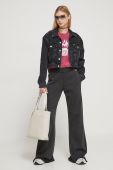Джинсова куртка Tommy Jeans жіноча колір чорний перехідна oversize (3602059)