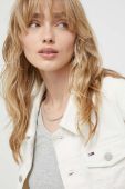 Вельветова куртка Tommy Jeans колір білий перехідна