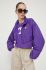 Куртка Tommy Jeans жіноча колір фіолетовий перехідна