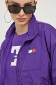 Куртка Tommy Jeans жіноча колір фіолетовий перехідна