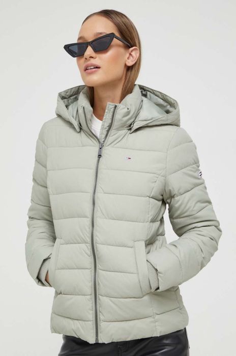 Куртка Tommy Jeans жіноча колір зелений зимова (3510238)