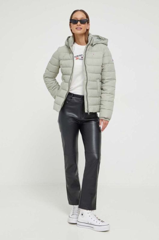 Куртка Tommy Jeans жіноча колір зелений зимова (3510238) фото 2