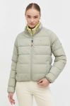Пухова куртка Tommy Jeans жіноча колір зелений перехідна