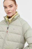 Пухова куртка Tommy Jeans жіноча колір зелений перехідна