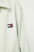 Джинсова куртка Tommy Jeans жіноча колір зелений перехідна oversize