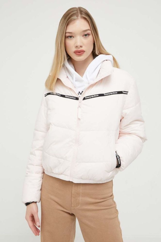 Куртка Tommy Jeans жіноча колір рожевий зимова oversize (3329999) фото 4