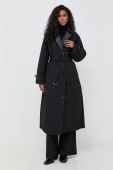 Пальто BOSS жіночий колір чорний перехідний двобортний