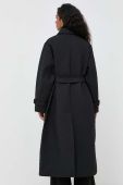 Пальто BOSS жіночий колір чорний перехідний двобортний