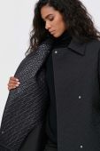 Пальто BOSS жіночий колір чорний перехідний двобортний