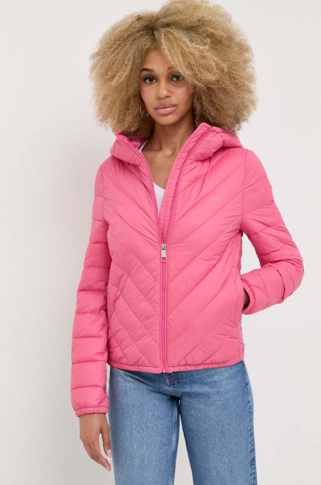 Куртка BOSS жіноча колір рожевий перехідна