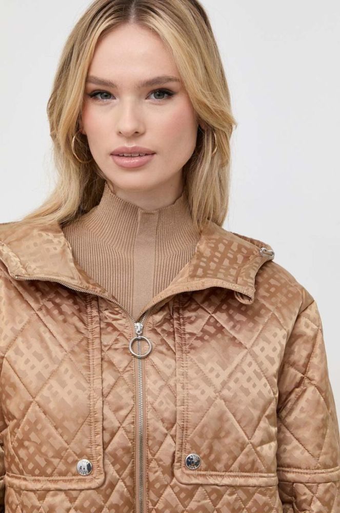 Куртка BOSS жіноча колір бежевий перехідна oversize фото 5
