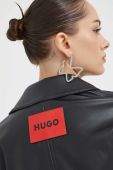 Куртка HUGO жіноча колір чорний перехідна (3466393)