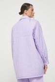 Куртка HUGO жіноча колір фіолетовий перехідна oversize