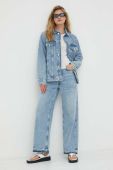 Джинсова куртка Samsoe Samsoe жіноча перехідна oversize колір блакитний