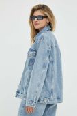 Джинсова куртка Samsoe Samsoe жіноча перехідна oversize колір блакитний