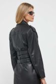 Шкіряна куртка Pinko жіноча колір чорний перехідна (3437748)