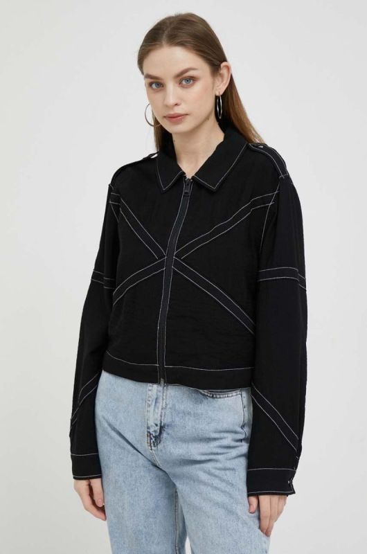 Куртка Dkny жіноча колір чорний перехідна (3299239)