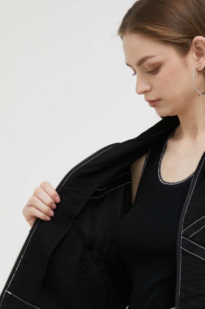 Куртка Dkny жіноча колір чорний перехідна (3299239) фото 6