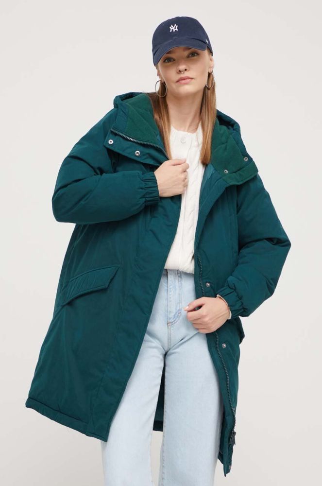 Куртка Volcom жіноча колір зелений зимова