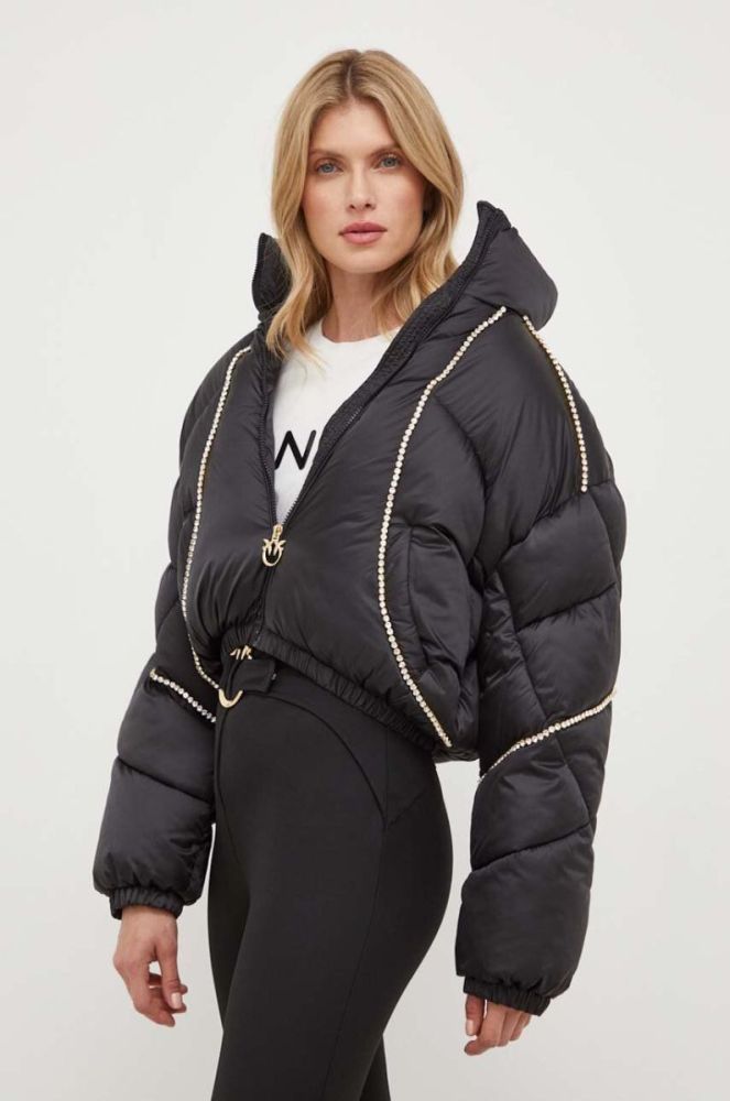 Куртка Pinko жіноча колір чорний зимова oversize (3441971) фото 4