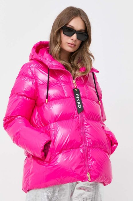 Куртка Pinko жіноча колір рожевий зимова (3434185)