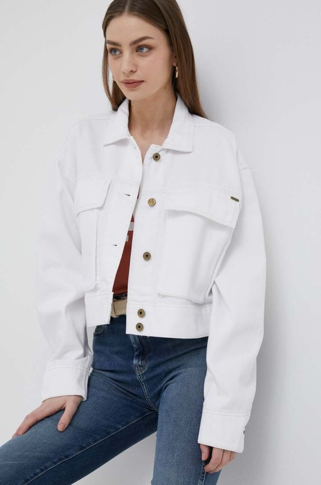 Джинсова куртка Pepe Jeans Frankie жіноча колір білий перехідна oversize