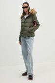 Куртка-бомбер Alpha Industries Hooded Puffer Wmn жіноча колір зелений перехідна oversize