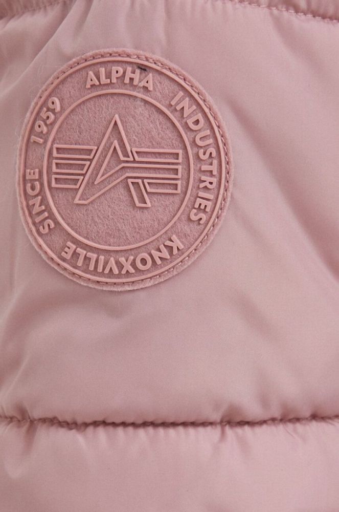 Куртка Alpha Industries Hooded Puffer Wmn жіноча колір рожевий зимова фото 5